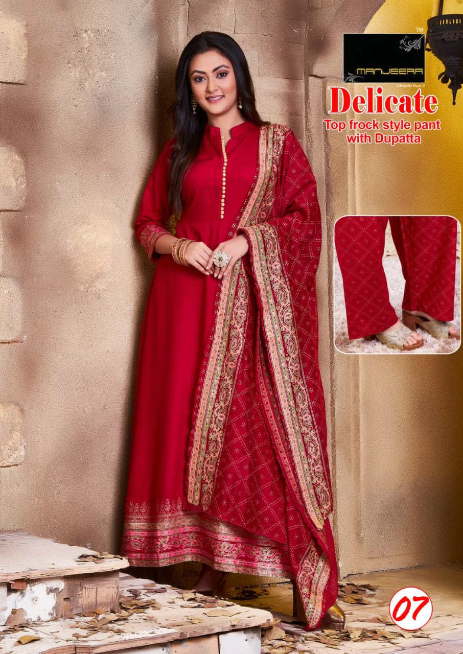 Manjeera Delicate Festive Wear Wholesale Readymade Salwar Suits